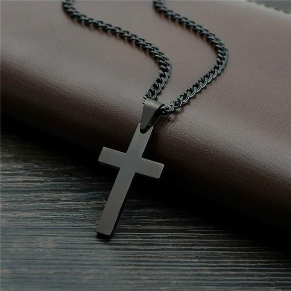 Stainless Steel Cross Necklace for Men Vintage Cross Pendant