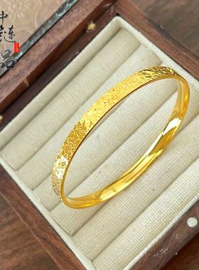 金店同款古法越南沙金爆闪碎碎冰手镯女 时尚气质碎金手环不掉色