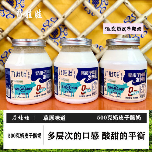 内蒙风味牧人奶娃娃奶皮子风味发酵乳500g*2瓶