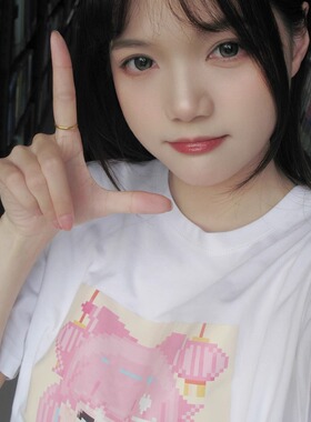 CiCi&Joy像素头像 #8282白色纯棉T恤