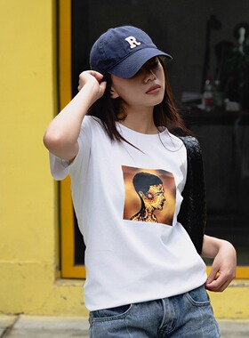 可可餐桌 | THE FACE #0298白色纯棉T恤