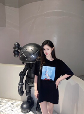 T 张梓伶Z-03黑色纯棉T恤