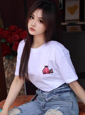 【T】呆头猩#A0311白色纯棉T恤2