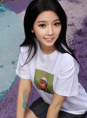 SkeletonDiary #a01纯棉白色落肩直喷春夏男女T恤