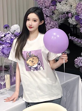 中华小橘猫#07979白色纯棉T恤