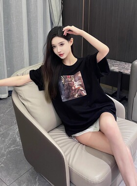 战争女神-雅典娜黑色纯棉T恤