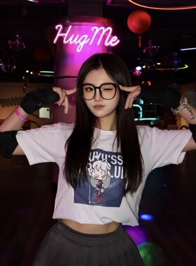 AYUYU  #31白色纯棉春夏男女T恤