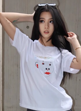 【T】CryptoFunk#0058白色纯棉落肩T恤