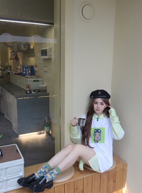 【T】punk-dingman纯棉白色落肩直喷T恤