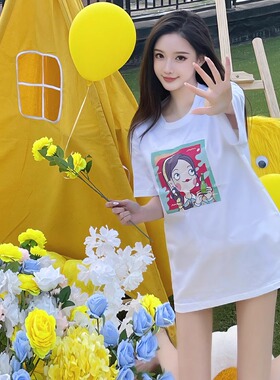 【T】鳍女子-不染白色纯棉T恤