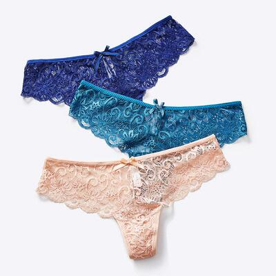 Women Flower Lace Bikini Thongs Panties Briefs Underwear