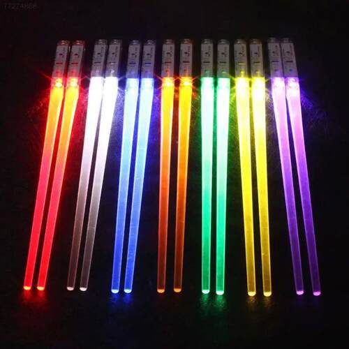 1 Pair LED Lightsaber Chopstick Luminous Chopsticks Detachab