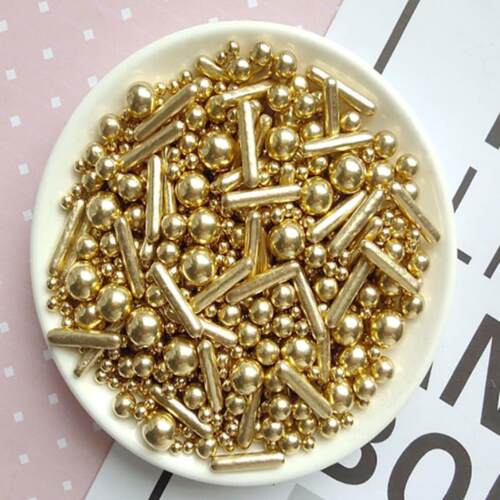 50g Sugar Needle-shaped Sugar Beads Cake Decoration Gold and