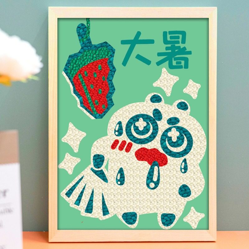 24节气非遗手工豆子画种子粘贴画粮食画五谷画手工diy材料包大米