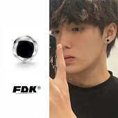 Frederick莫比乌斯耳钉男钛钢2026新款 黑色耳环磁吸耳夹无耳洞女