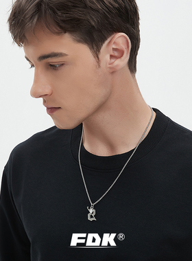 FDK字母情侣项链一对二十六吊坠项链男款男生小众设计情人节礼物