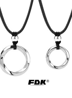 小众莫比乌斯环纪念情侣项链纯银