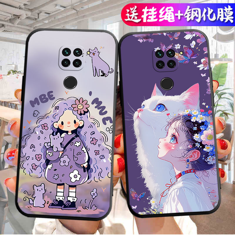 适用小米红米10x4G版手机壳redmi10x新款硅胶套十叉全包镜头防摔男女潮外壳M2003J15SC可爱1ox磨砂钢化膜网红