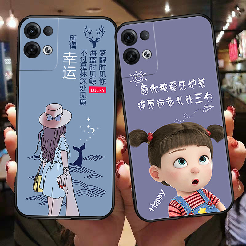 适用于opporeno8pro+手机壳Ren08+简约PFZM10搞怪8Por+网红opop全包Ren08pro+硅胶Renon8Proplus软套reno8+膜