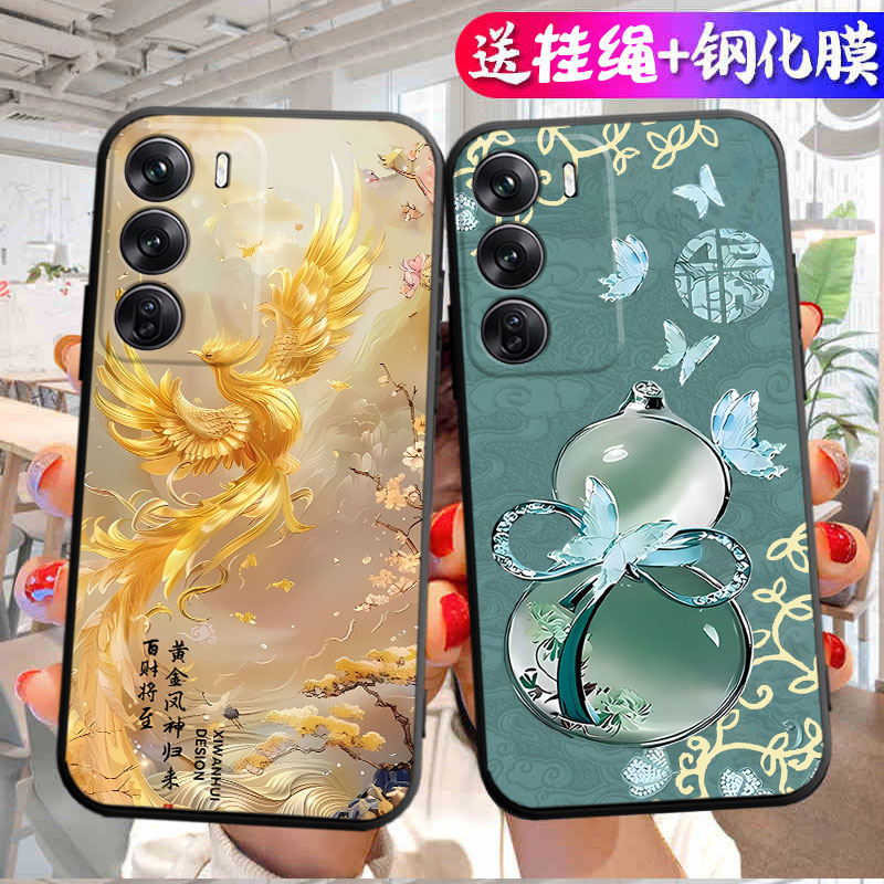 适用于opporeno12手机壳reon12时尚ronel2保护套Ren012软硅胶PJV110卡通PJV1l0中国风rneo12小清新可爱情侣女