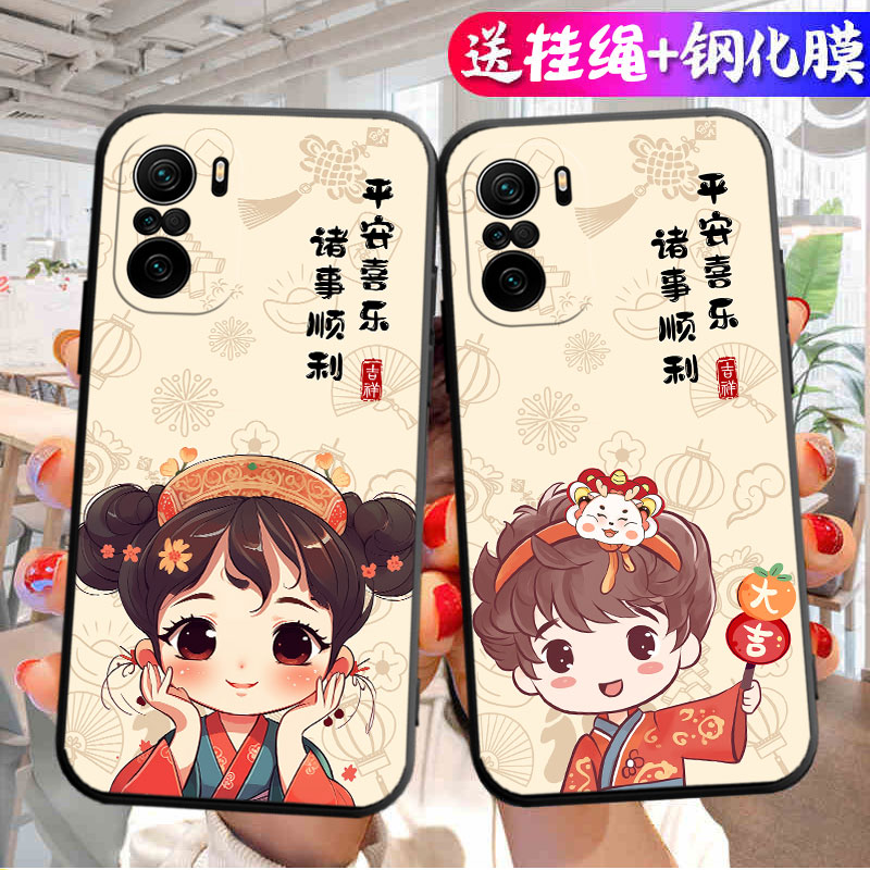 适用红米K40Pro十手机壳小米RedmiK40Por+新款液态硅胶全包防摔保护P套K4OPro加Red米Redmi钢化膜Pr0女男外壳