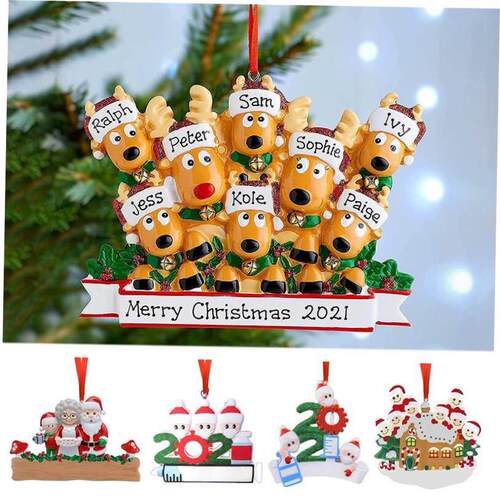Personalised Family Christmas Xmas Tree Bauble Decoration