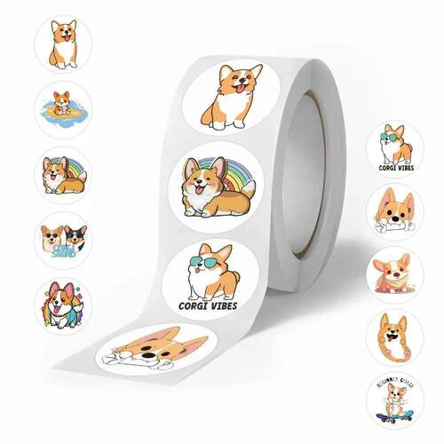 500pcs Cute Corgi Stickers Cartoon Dog for Kids Children