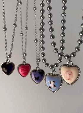 French Love Butterfly Rabbit pendant necklace少女甜美项炼