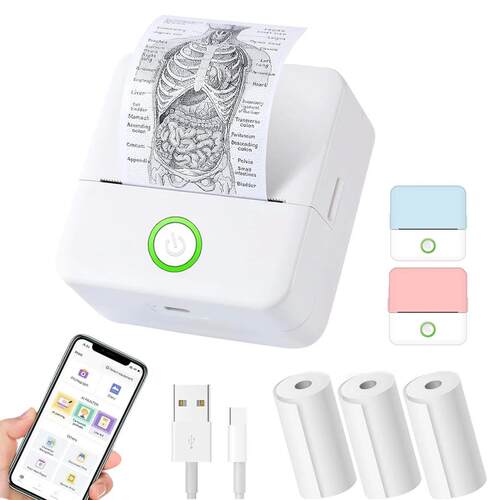 Mini Printer, Inkless Sticker Maker, Free Cut Small Pocket P