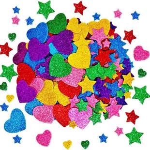 50-250pcs Colorful Glitter Foam Stickers Self Adhesive Stars
