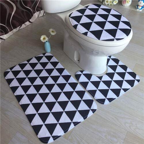 3pcbath bathroom floor shower rug non-slip mat guard carpet