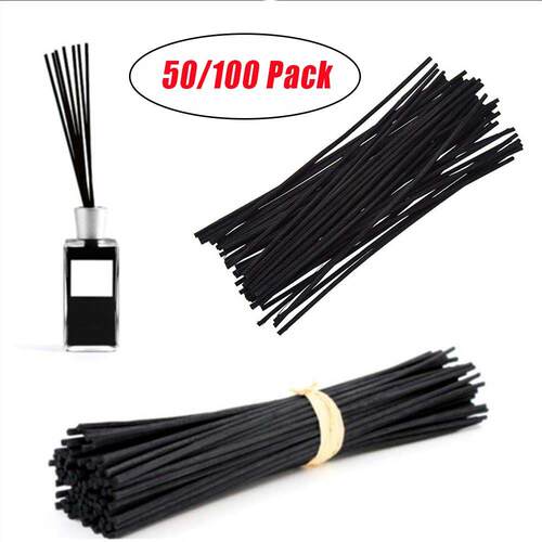 50/100 Pcs Black Rattan Reed Diffuser Sticks Replacement Fib