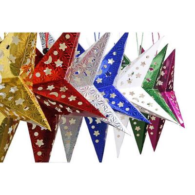 2pcs Christmas decorations stereo star hanging five-pointed
