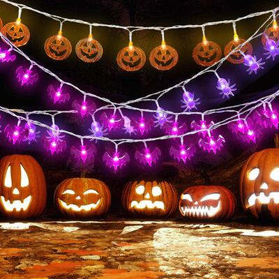 LED string spider Halloween jack-o
