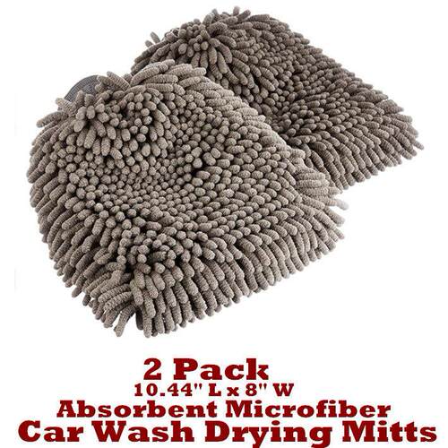 Absorbent Microfiber Car Wash Drying Mitts Chenille Cleaning