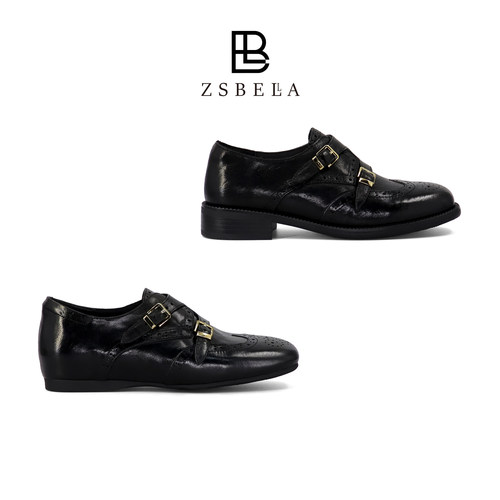 ZSBELLA2026新款马皮复古双扣孟克鞋ZS1536