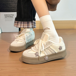 回力可爱星星加绒板鞋女2025新款秋冬复古小白鞋百搭保暖二棉鞋女