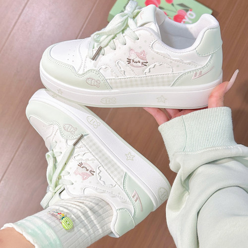 回力猫咪小鱼春季小白鞋女