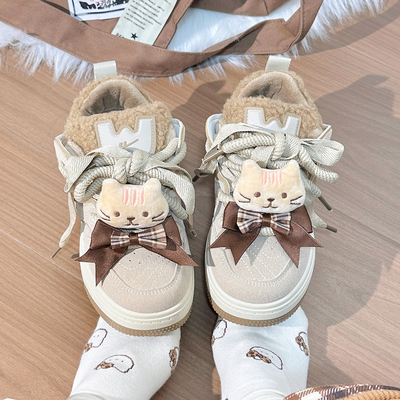 回力原创猫咪加绒女鞋2025冬季