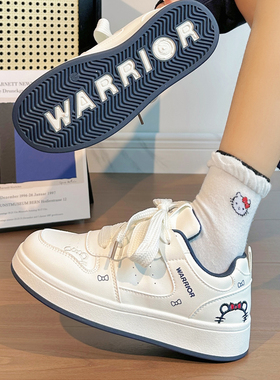 回力卡通原创板鞋女款2026新款冬季加绒防寒小白鞋KT猫学生鞋子女