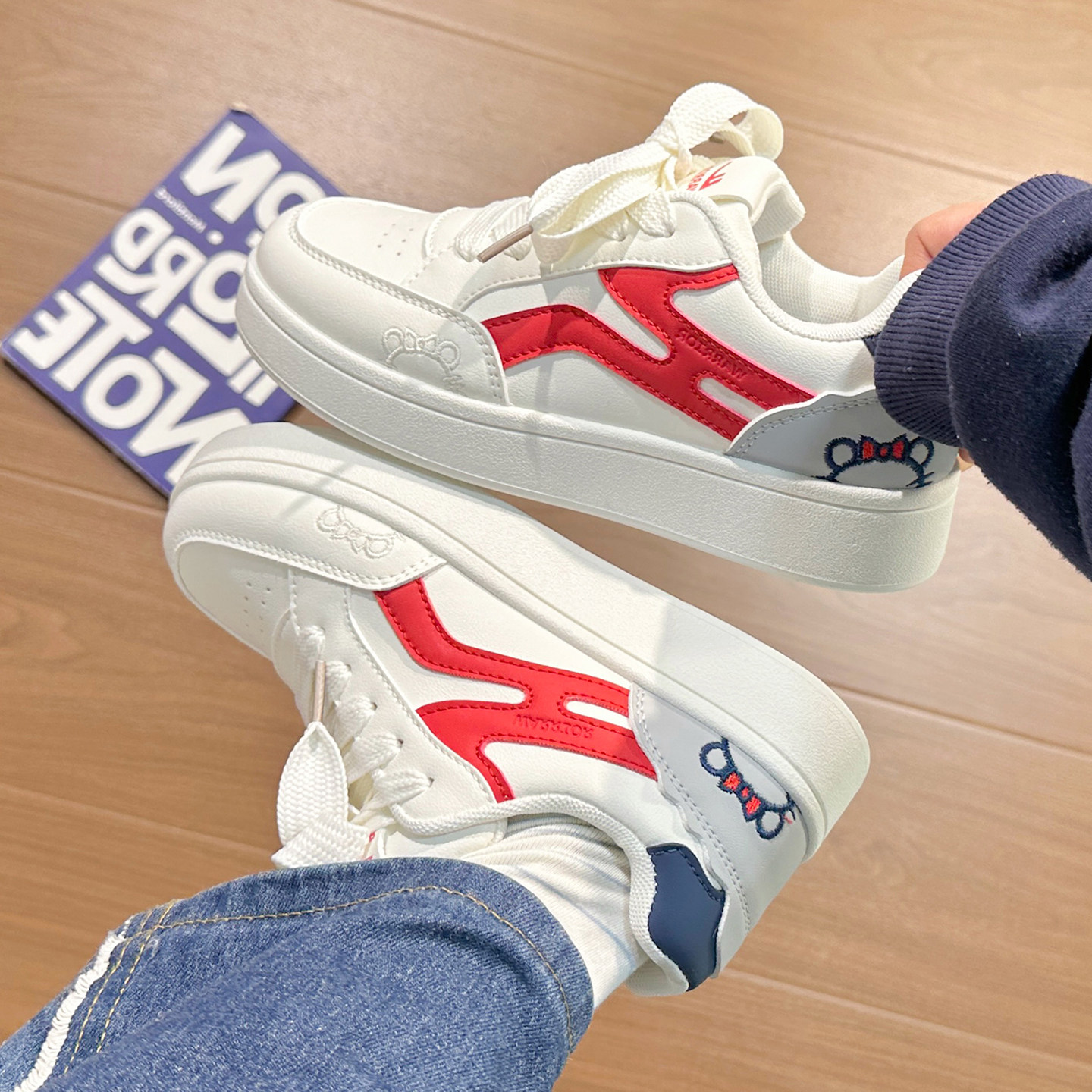 回力美式KT猫小白鞋女春季新款厚底休闲鞋学生ins潮高级感板鞋女,女鞋,休闲板鞋,淘宝优惠券,粉丝福利购,淘宝优惠卷