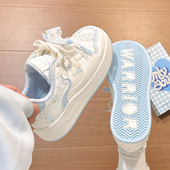 女春季 新款 小众设计感休闲鞋 回力原创蝴蝶结小白鞋 厚底学生板鞋 女