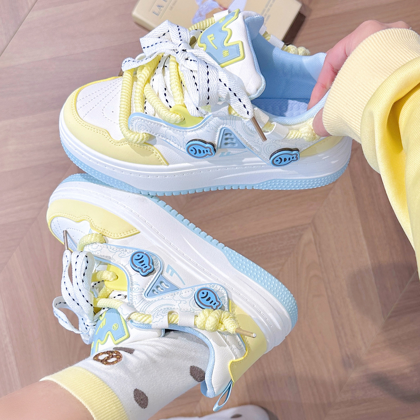 回力原创小鱼鞋子女2026春季新款韩系小白鞋女厚底运动学生板鞋女,女鞋,休闲板鞋,淘宝优惠券,粉丝福利购,淘宝优惠卷