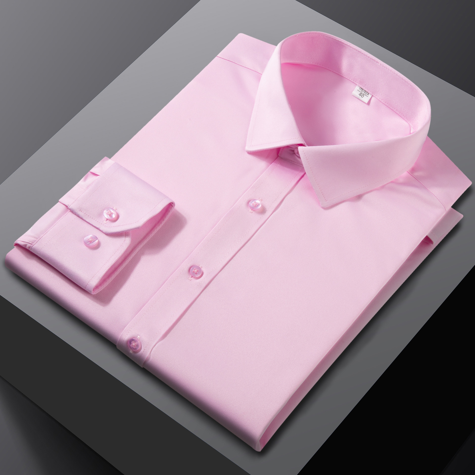 男士弹力免烫粉红色商务休闲衬衫