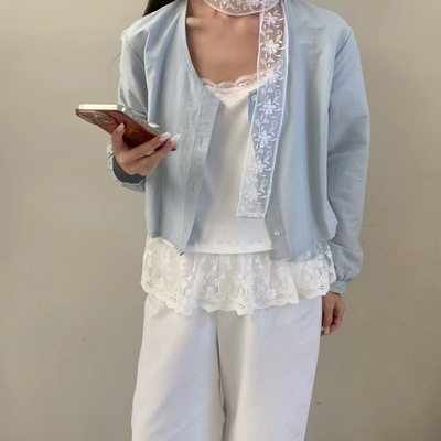 2025春装新款设计感蕾丝