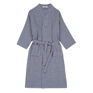 成人带帽纯棉纱布浴袍三层春夏男女情侣柔软吸水薄款浴衣睡衣睡袍