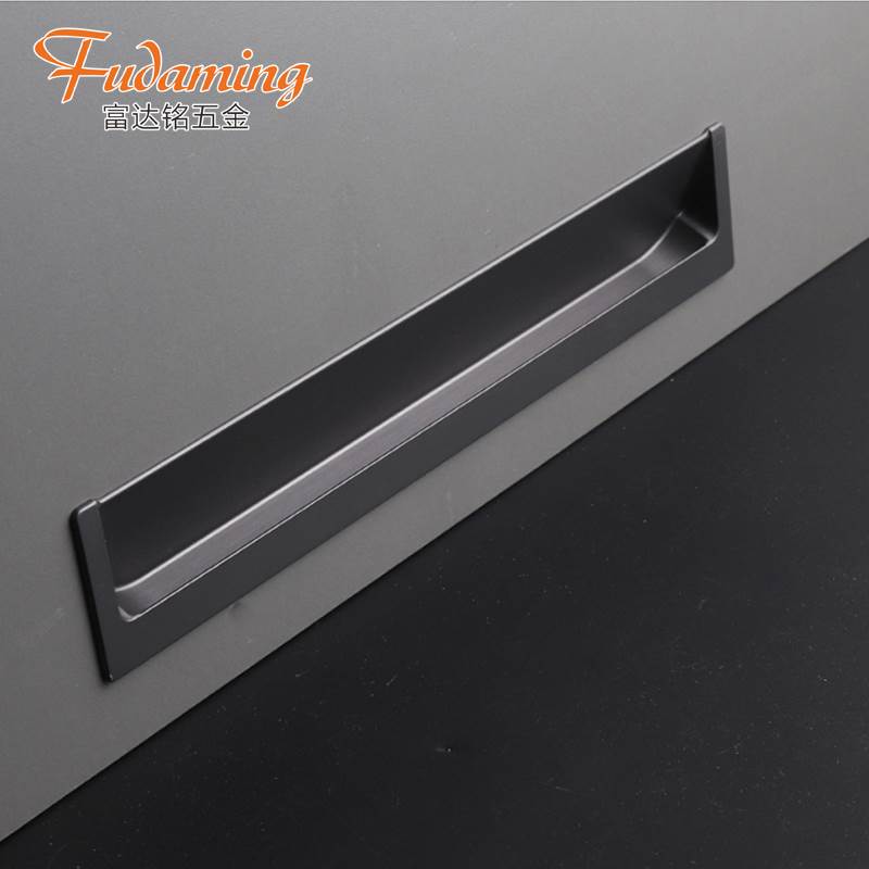 富达铭灰色抽屉嵌入式暗扣拉手大衣柜橱柜衣柜门把手开槽移门拉手
