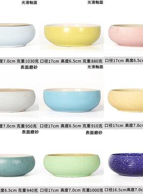 吸水砂石托盘假山水培紫花盘花盆浅盆40749长方形盆景陶瓷吸水石