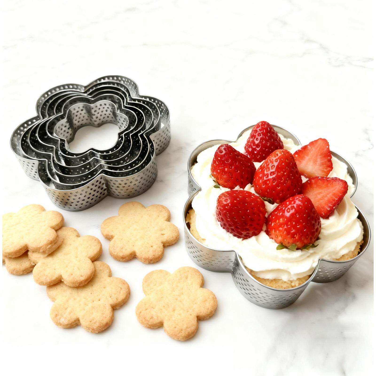 46810寸梅花慕斯蛋糕模具 花形花朵慕斯圈DIY面包蛋糕模梅花模具