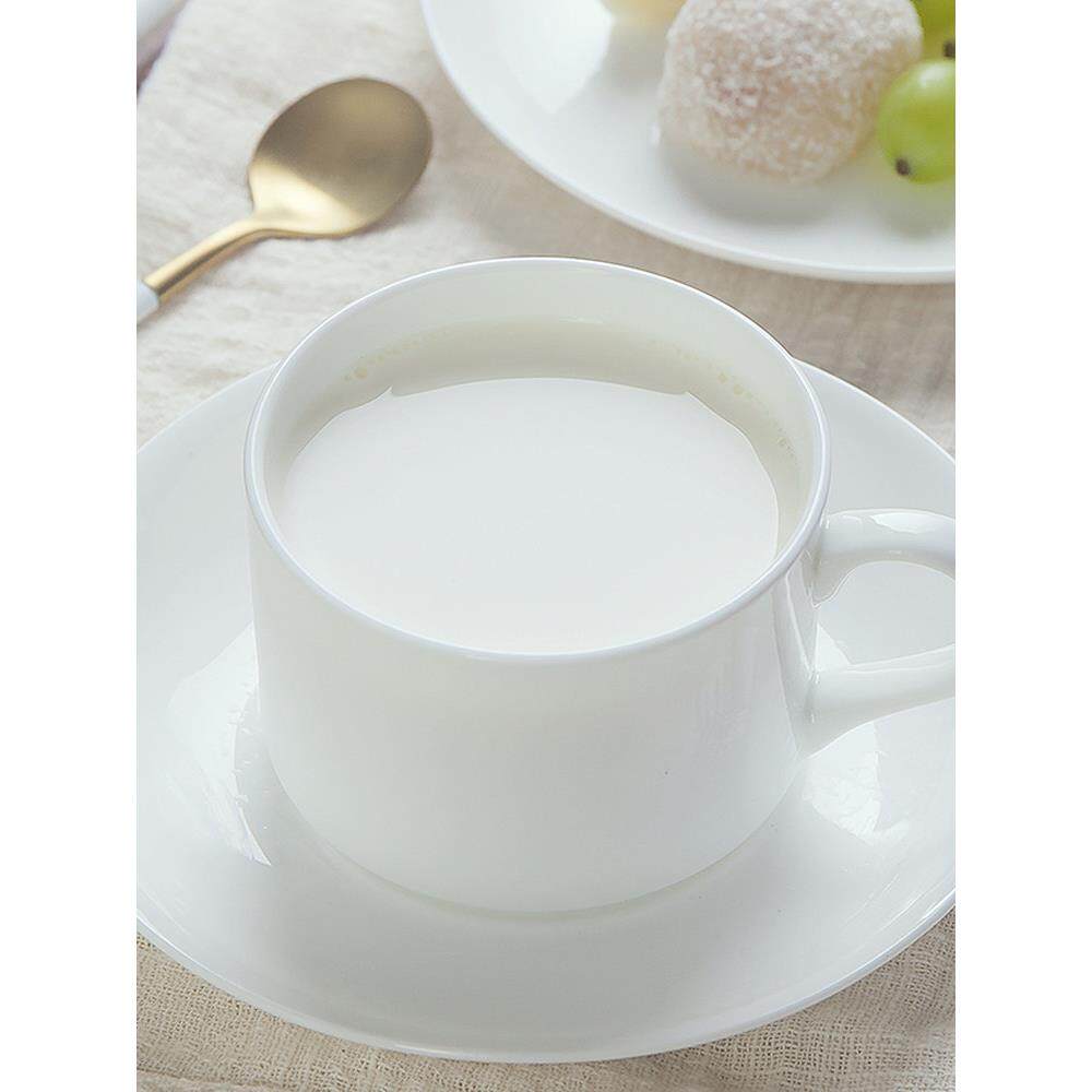 陶瓷白色骨瓷接待釉下彩意式咖啡杯碟套装欧式带碟下午茶杯牛奶杯